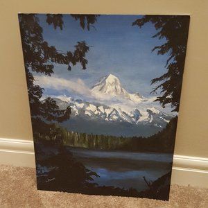 Unframed hand-painted scenic canvas painting - 16" x 20"